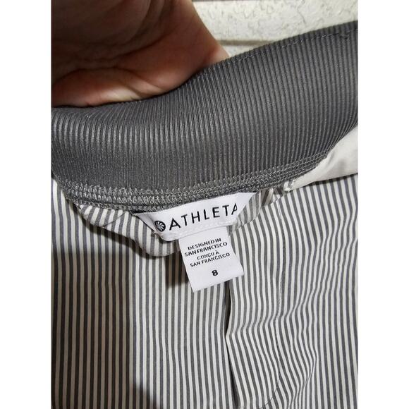 Athleta Brooklyn Textured Ankle Pant Womens Gray Striped Size 8  (838) - Picture 8 of 10